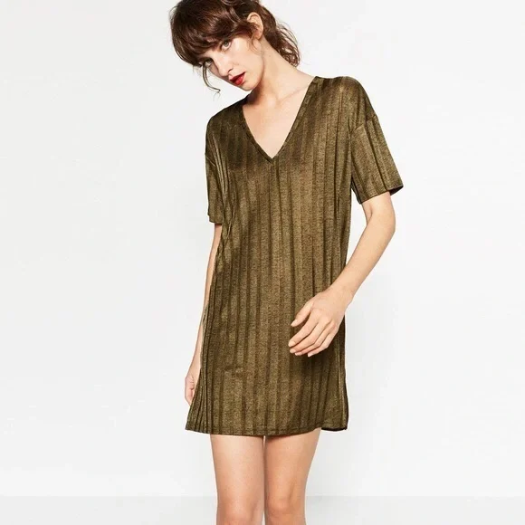 slim fit dress slacks Zara Mustard Yellow Linen Halter Midi Dress main image 0